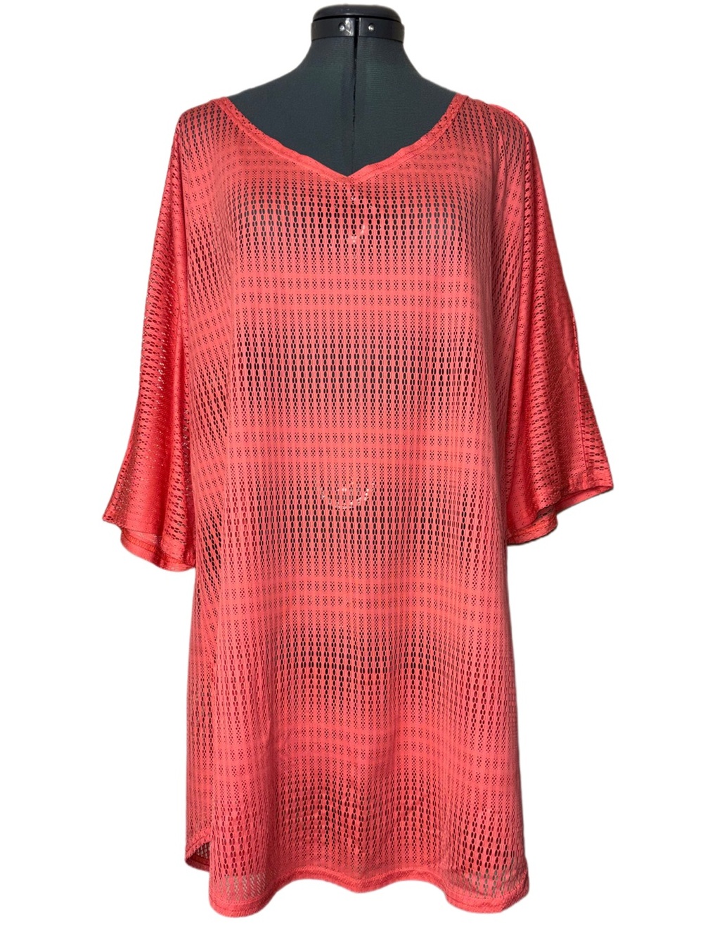 O'Neill Coral Mesh V-Neck Swim Cover up 3/4 sleeve Women's Size XL